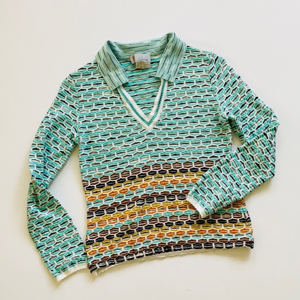 Missoni V Neck Collared Top